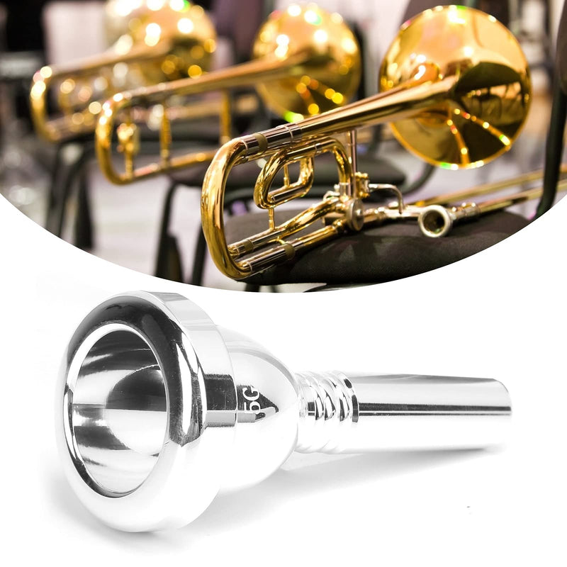 Tenor Trombone Mouthpiece, Trombone Mouthpiece Large Shank Trombone Mouthpiece Accessory 5G Trombone Mouthpiece for Amateurs for Professional Players(Silver)