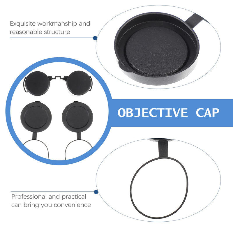 [AUSTRALIA] - 3Pcs Rubber Objective Lens Cover Eyepiece Flip- Open Scope Cover for Binoculars Telescope Accessories (Black) 