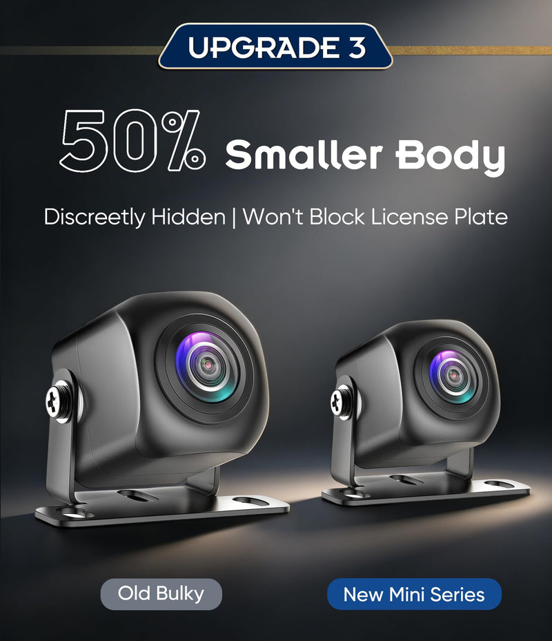 PixelMan Backup Camera, AHD 1080P Reverse Camera | Stainless Steel License Plate Back Up Camera, IP69 Waterproof Night Vision Universal Mini Rear View Camera for Cars,Trucks