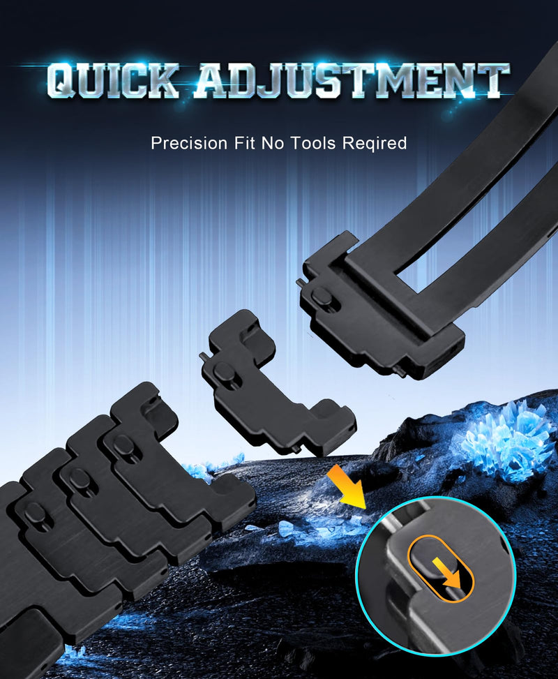 Stainless Steel Apple Watch Band with Tool-Free Adjustable Links | Premium DLC metal bracelet with tool-free link adjustment,scratch-resistant finish,and elegant design for everyday style Black-2 42/44/45/46/49mm
