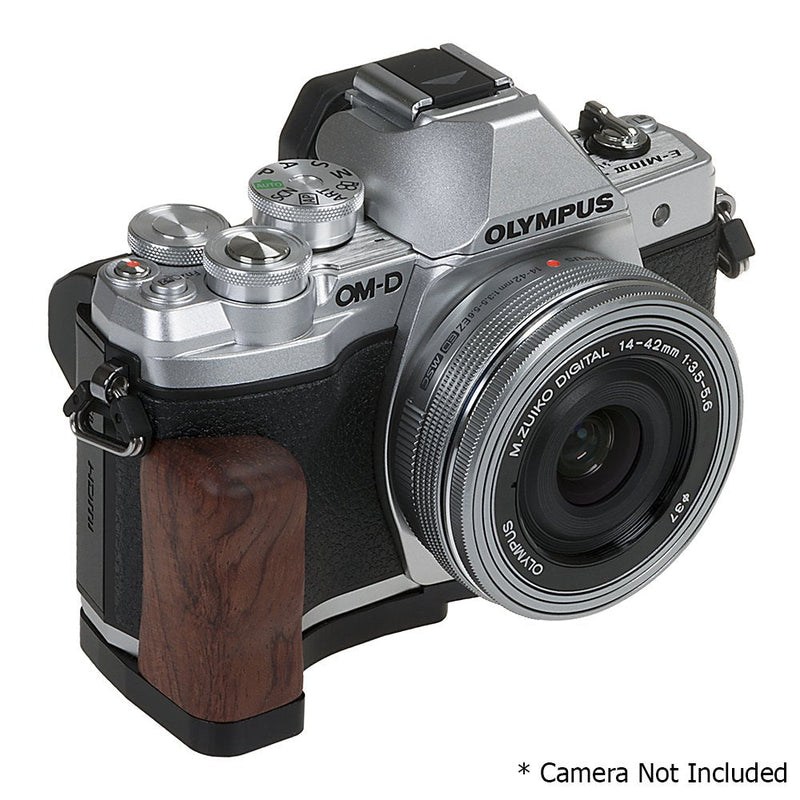 Fotodiox Pro, Deluxe All Metal Black Camera Hand Grip for Olympus OM-D E-M10 Mark III Mirrorless Micro Four-Thirds Digital Camera with Battery Access
