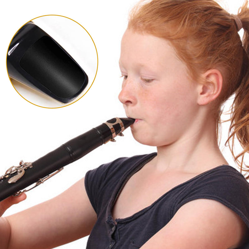 Rockhouse Clarinet Mouthpiece Pad Patch Teeth Cushions Mouth Cover Sticker Accessories for Clarinet Alto Tenor Saxophone, 0.5mm Black, 10-pack clarinet 0.5mm