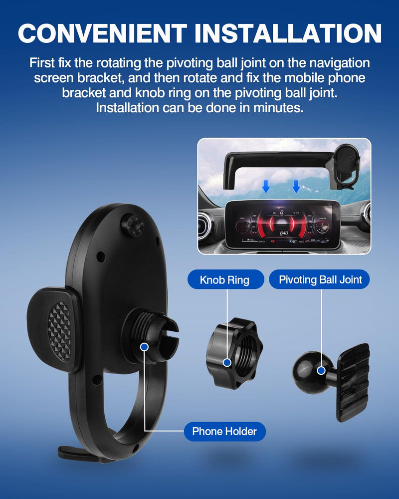 Autorder Car Phone Holder for 2022-2026 Mercedes Benz C-Class/2023-2026 GLC Accessories Phone Mount Screen Cell Phone Automobile Cradles Hands-Free 360 Degree Rotation 22-26 GLC/C-Class