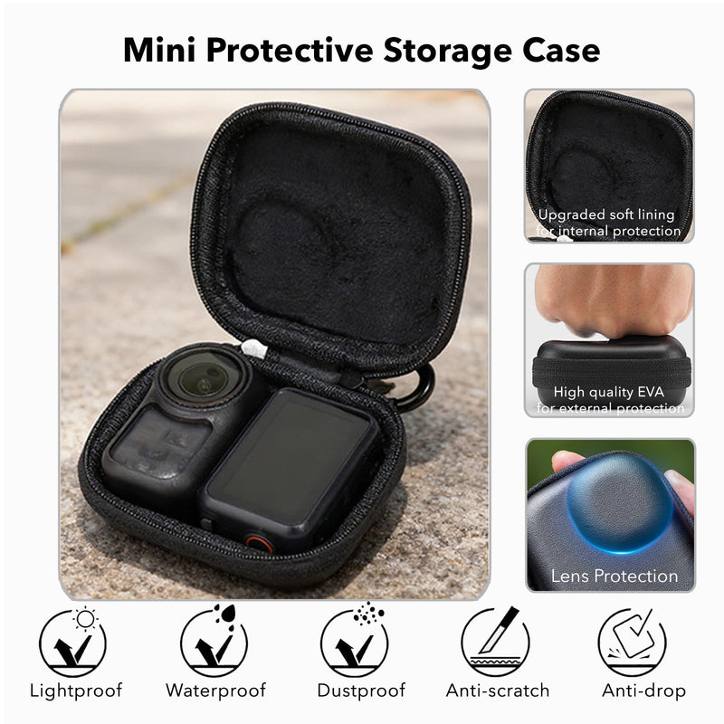 [AUSTRALIA] - Accessories for DJI Osmo Nano, PU Portable Mini Carrying Bag Nano Case Lens Screen Protectors HD Full Protection Tempered Glass Rubber Lens Cap Cover 