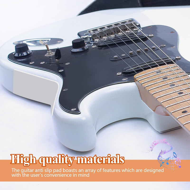 2 Pcs Guitar Non Slip Pad Keep Guitar from Sliding Guitar Accessories Self Adhesive Silicone Pads Guitar Aid for Beginners Keep Your Instrument in Place, Light Gray