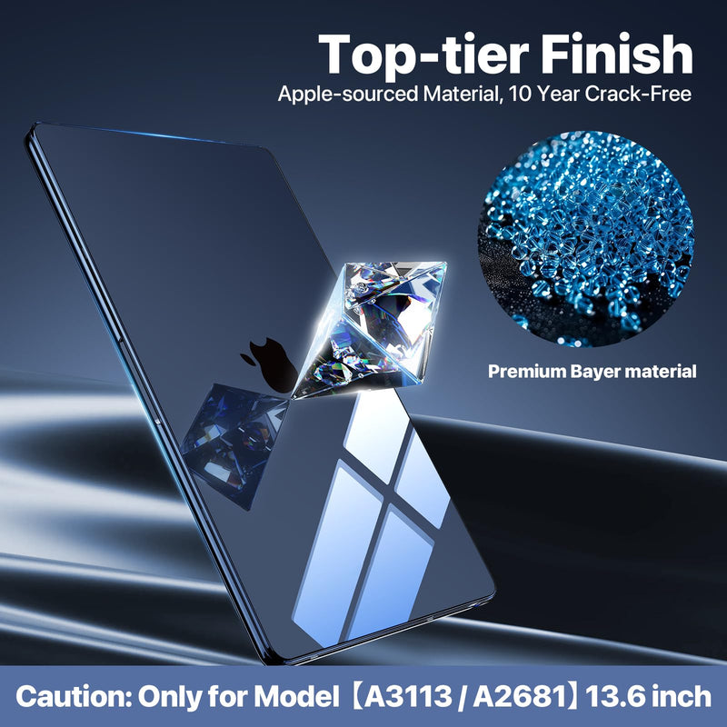 [AUSTRALIA] - for MacBook Air 13.6 inch Case M3 M2 2024-2022, Model A3113 A2681 [Exclusive Midnight] [Outshine Bare Beauty] Hard Shell Cover for MacBook Air M2 13 inch Case - Crystal Midnight 