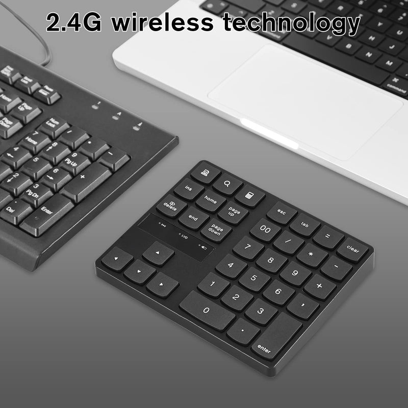 Wireless Number Pad, RaceGT Numeric Keypad Ultra-Silent Rechargeable 2.4G 35 Keys for Laptop,Desktop,PC, Notebook