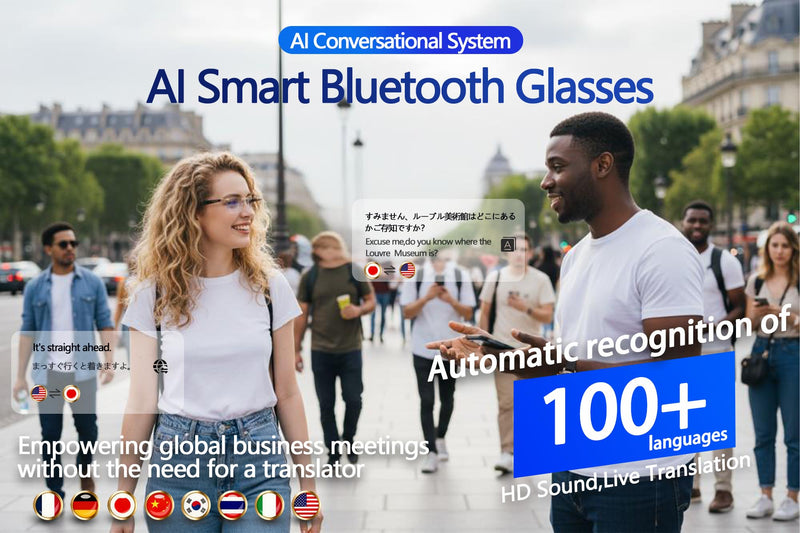 Bluetooth Safety Glasses For Work AI Smart Glasses That Translate Languages with Face-to-Face Translation For Men & Call Translation – AI Wireless Bluetooth Eyewear