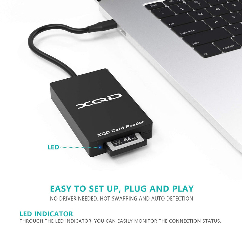 【Upgraded Version】 Type C XQD Memory Card Reader,USB C XQD Card Reader, XQD Reader Compatible with Sony G/M Series USB Mark XQD Card, Lexar 2933x/1400x USB C Mark XQD Card for Windows/Mac OS.