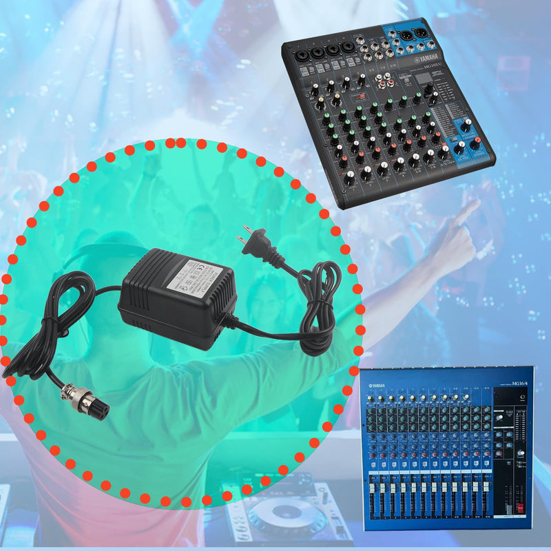 AC 17V 600mA Adapter 3-Pin Mixer Pedalboard Connector Mixing Console Mixer Power Supply for Yamaha F4/F7/6FX/MG82X ﻿