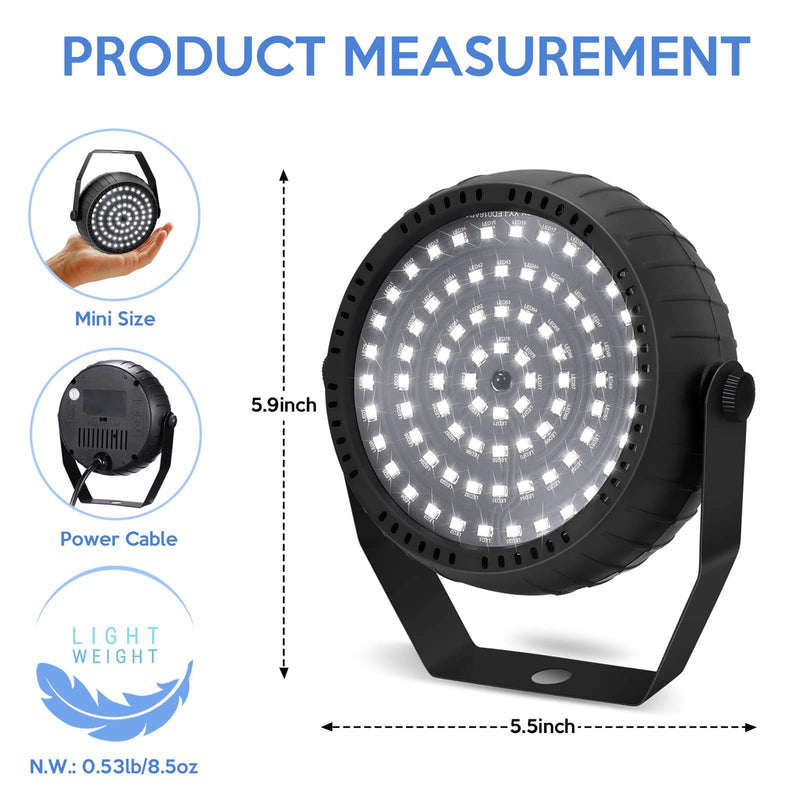 White Strobe Lights Halloween Super Bright 78 LEDs Strobe Light for Parties Sound Activated Mini DJ Strobe Light with Remote Control, Best for Room Stage Party Dance Wedding