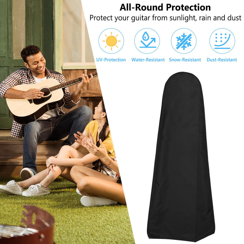 Guitar Dust Cover Protective and Storage for Acoustic Electric and Bass Guitars from Sun Dust Dirt UV Rays Moisture Water Resistant Oxford Fabrics 17"L x 5"W x 43"H Black 43 x 17 x 5 inches