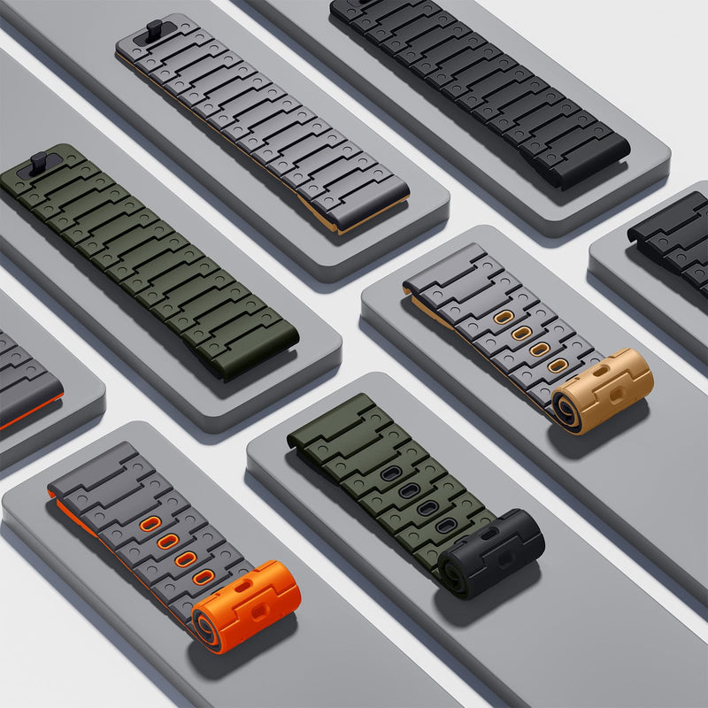 Bandletic Sport Magnetic Band Compatible with Garmin Watch Quick Fit 22mm | Sport Silicone Strong Magnets Straps for Fenix 8 E 47mm/7 6 Pro/5 Plus/Instinct 3/2/Forerunner970/Approach S70/Epix/Quatix 8 AnthraciteGray-Ochre