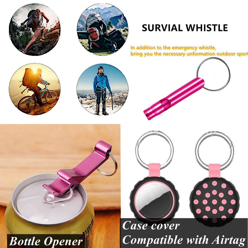 BATUMEYE Gift Set for Woman with Card Holder, Wristlet Lanyard,Pom Pom Ball,Travel Bottle Holder… Pink