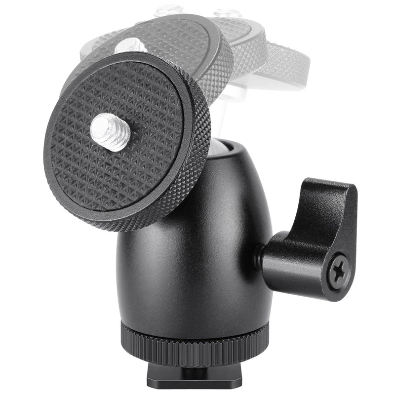 [AUSTRALIA] - Neewer Mini Tripod Ball Head Mount, 1/4 inch Screw with Phone holder, Lock and Hot Shoe Mount Adapter Compatible with Compact DSLR Camera, LED Light,Ring Light,Load Up to 4.4 pounds/2 kilograms 