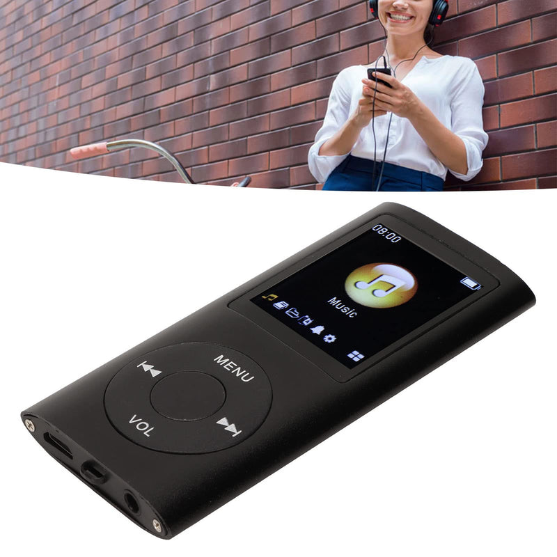 MP3 Player Stylish Multifunctional Lossless Sound Slim 1.8 Inch LCD Screen Portable MP3 Music Player (Black)