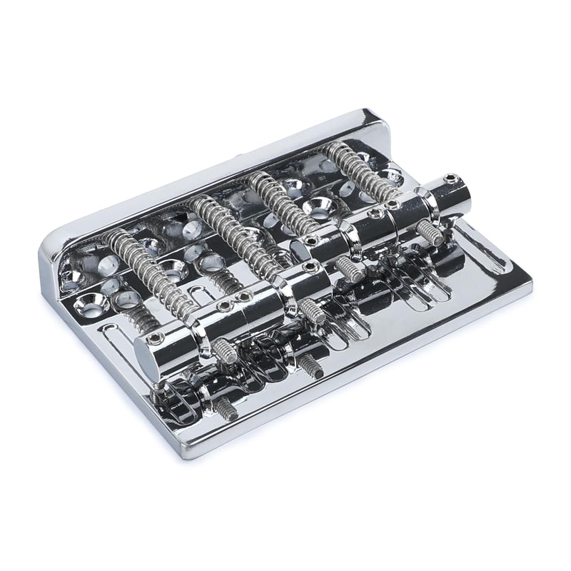 [AUSTRALIA] - 4-Pack Stainless Steel Electric Bass Guitar Bridge Saddles String Spacing 19mm Bass Saddles Compatible with 4 String Electric Bass Replacement Parts（Chrome） Chrome 