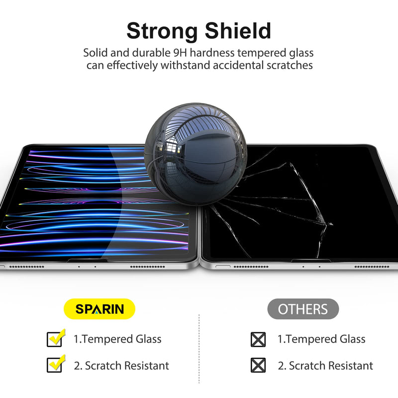 SPARIN 3 Pack Screen Protector for iPad Air 5th/4th Generation 10.9 inch (2022/2020) iPad Pro 11 inch All Models, Tempered Glass for iPad Air 5/Air 4-Case Friendly