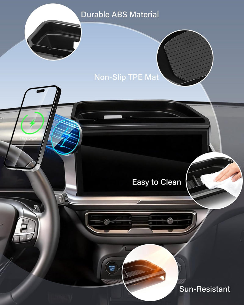 SKYLOTEC Magnetic Charger Phone Holder for Ford Bronco Sport 2025 13.2 inch | Bronco Sport Dashboard Storage Accessories, for MagSafe iPhone 15W Wireless Charger Car Cell Phone Mount Magnetic Wireless Charger