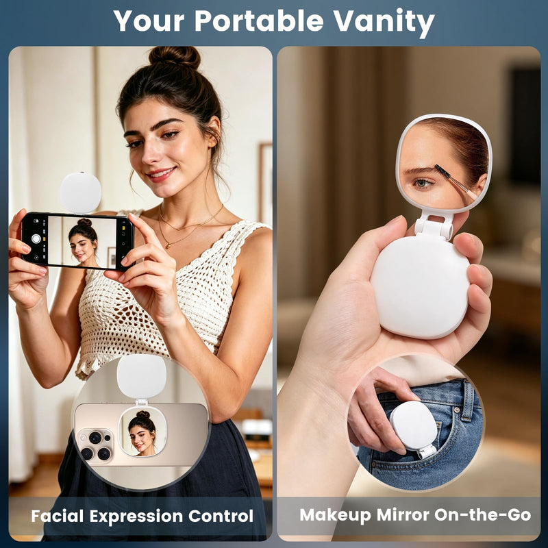 SJZXVZ Magnetic Selfie Light, 3-Mode Phone Light Compatible with Phone Magsa for Selfies/Photography/TikTok/Zoom Calls/Video Conference, Long-Lasting & Rechargeable, CRI97 White