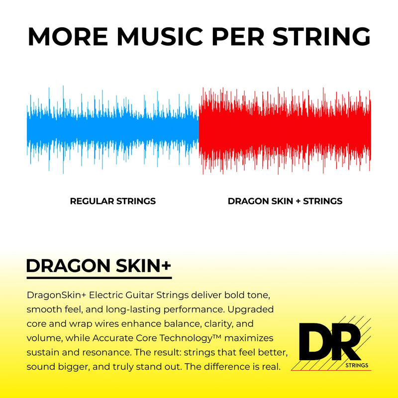 DR Strings DRAGON SKIN+ - Coated Quantum Nickel Electric Guitar Strings – DEQ-11 – Superior Sound with Comfortable Feel & Long Life – Heavy 11-50 DEQ-11 Heavy 11-50