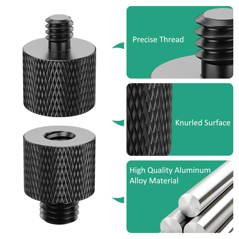 1/4 to 3/8 Tripod Screw Adapter 4 Pcs 1/4 Male to 3/8 Female and 3/8 Male to 1/4 Female Camera Screw Adapter for Camera Mount Tripod Stand Microphone Stand Mic Mount