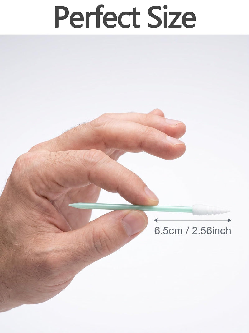 200 Pcs Foam Tip Cleaning Swabs, Pointed Micro Swabs for Printer Head, Camera Lens & Electronics, Detailing Sticks (Green)