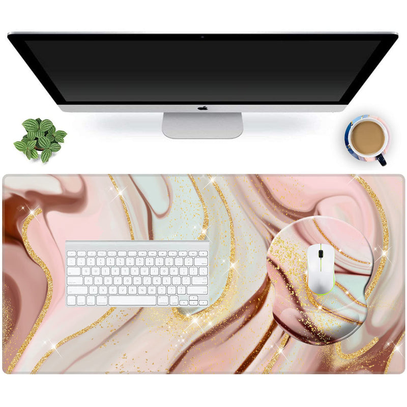 Mouse Pad with Wrist Support, Non Slip Mousepad Wrist Rest for Office, Computer, Laptop & Mac- Durable & Comfortable & Lightweight Ergonomic Support Mouse Mat (Pretty Marble-Wrist-5) Pretty Marble-Wrist-5
