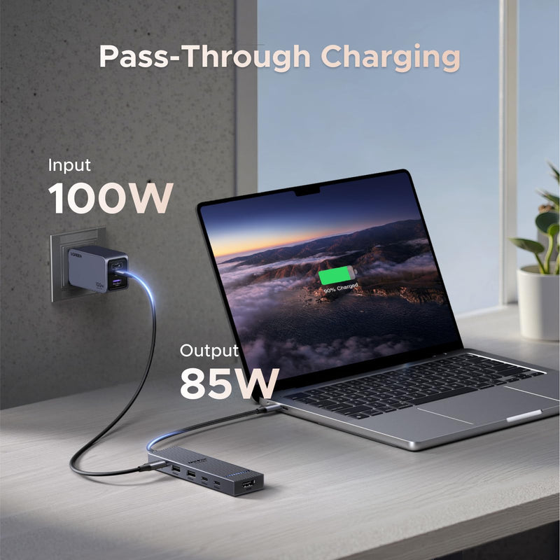 UGREEN Revodok Pro USB-C Hub 6 in 1 10Gbps USB C 3.2 & USB-A 3.2 4K 60Hz HDMI, 100W Power Delivery for MacBook Pro/Air, iPad Pro, Thinkpad Rog Ally and More.