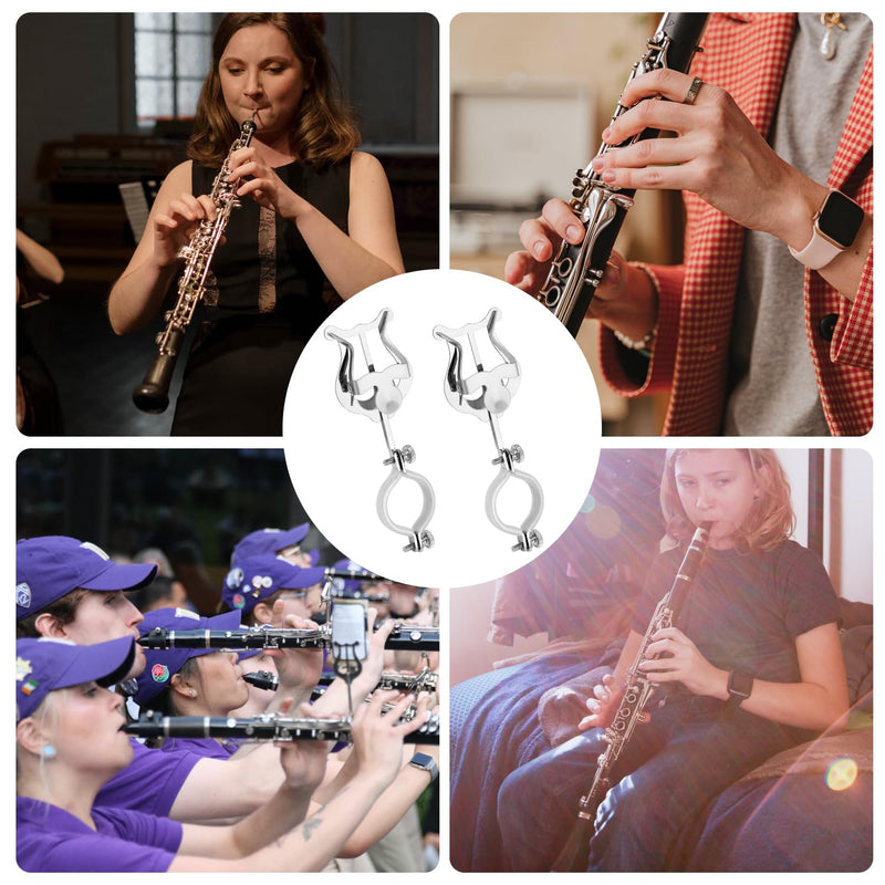 2pcs Clarinet Lyre, Clarinet Sheet Music Clip Marching Band Holder Clarinet Lyre Clamp for Practicing Beginners Marching Band