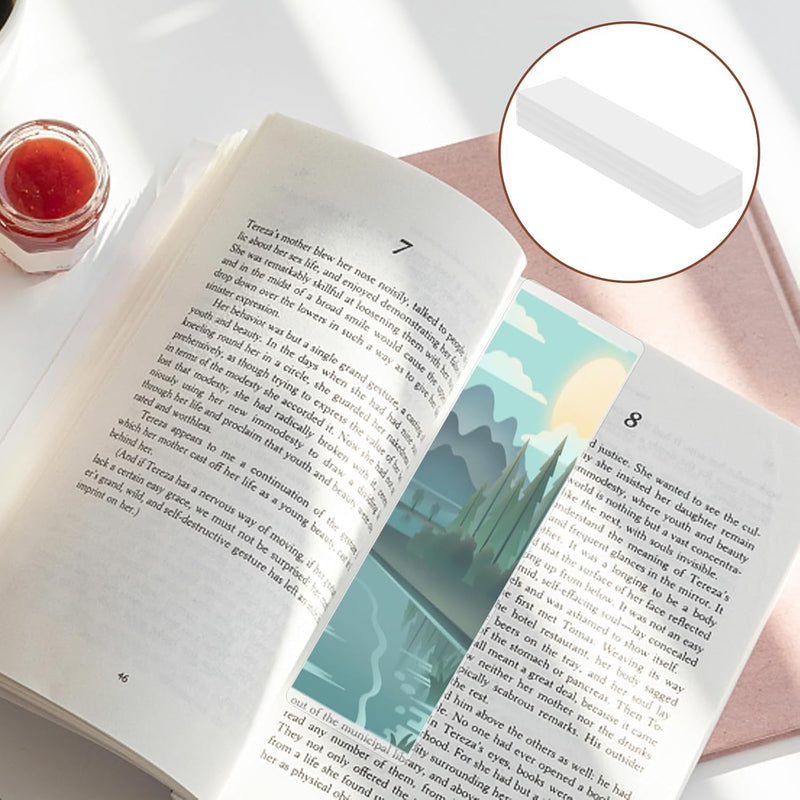 120pcs Bookmark Sleeves, Bookmark Laminating Sheets Suitble for Protecting Bookmarks Laminating Pouches, Bookmarks Sleeves Clear Compatible with Most, Laminate Sheets Favorite for Book Lovers