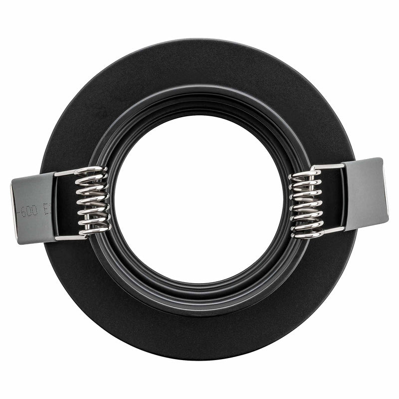 SEBSON Housing for recessed spotlights with GU10 socket LED halogen 230 V – mounting frame aluminium black hole diameter 65 mm (min. 60 mm, max. 70 mm) ceiling lighting set of 6