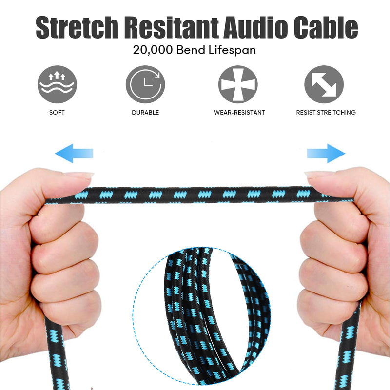 1/4" TRS to XLR Female Cable Adapter Balanced, 10FT Stereo Quarter Inch TRS to XLR Microphone Cable, Nylon Braided, OFC Shielded, Two Color, for Mic/Speaker/Mixer - 2Pack