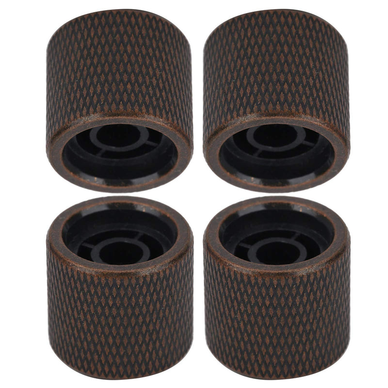 Electric Bass Knob, 4 Pcs Metal Electric Bass Knob Dome Metal High-End Shell Inlaid Tone Volume Control Guitar Parts(Color Shell Bronze)