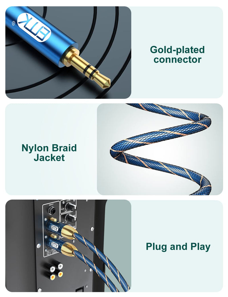 EMK Dual Female XLR to 3.5mm Cable, Unbalanced XLR Female to 1/8 Inch Mini Jack TRS Stereo Aux Interconnect Audio Mic Breakout Patch Cord(6.6FT/2M) 6.6FT/2M 3.5mm Male/2XLR Female