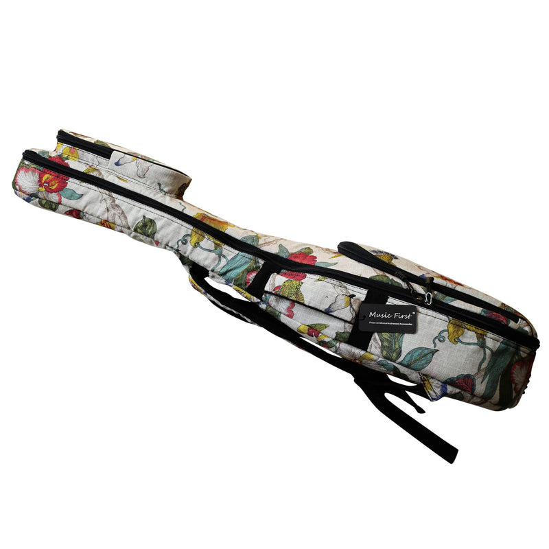 MUSIC FIRST Original Design 0.65" (16mm) Thick Padded Linen American Pastoral Style 5-string Banjo Case, Banjo Gig Bag (Fit for Overall Length 38 inch / 96~97cm Full Size Banjo)