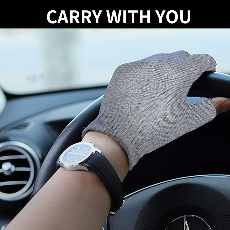 2 Pairs USB Heated Gloves for Men and Women, USB 2.0 Powered Stripes Heating Pattern Knitting Wool Heating Mittens Hands Warmer Fingerless Washable Design Winter Gift (Black & Gray) Black+grey