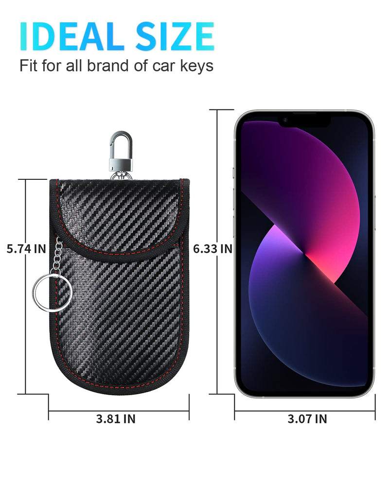 Faraday Bag for Key Fob - 2 Pack Faraday Cage Protector - Car RFID Signal Blocking - Anti-Hacking Case Blocker,Anti-Theft Pouch