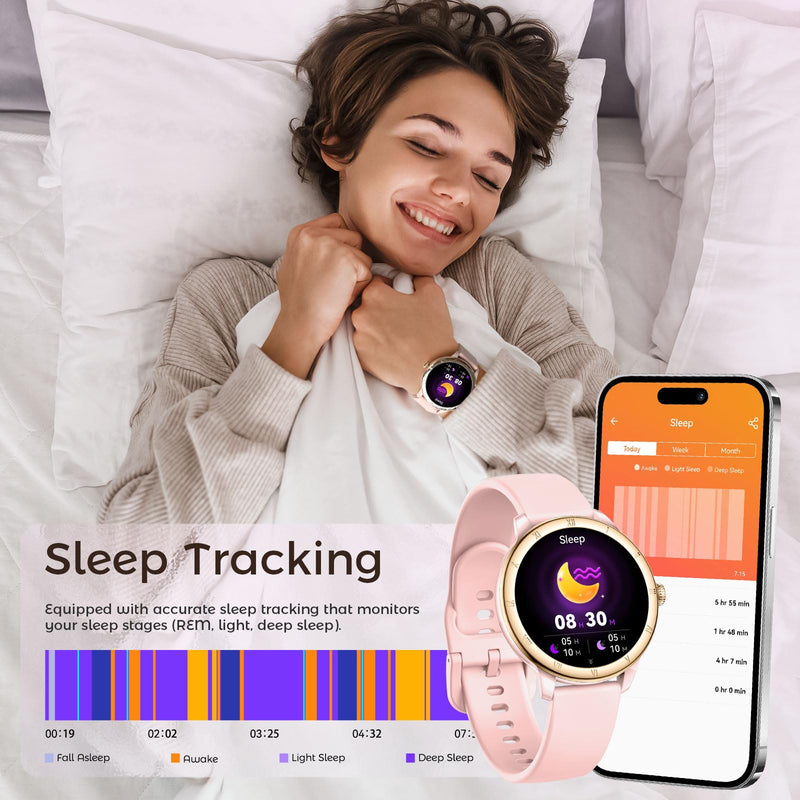 Smart Watches for Women 1.27" HD Roman Dial Sports Watches IP68 Waterproof | Activity Trackers with Heart Rate Sleep Monitor Smartwatch for iPhone Android Fitness Tracker Reloj Inteligente para Mujer Steel