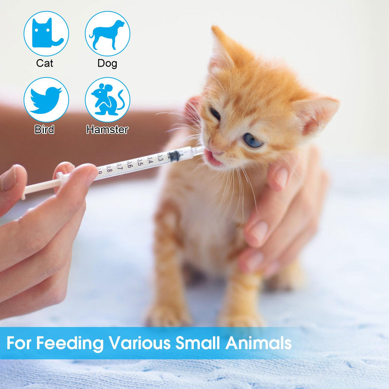 1 ml Syringe, Pack of 20 Reusable Colostrum Syringe, Dosing Syringe Without Needle with Caps, Food Syringe for Small Pet Feeding, Liquid Measure Syringes, Laboratory, Industry 1 ml, 20 pieces
