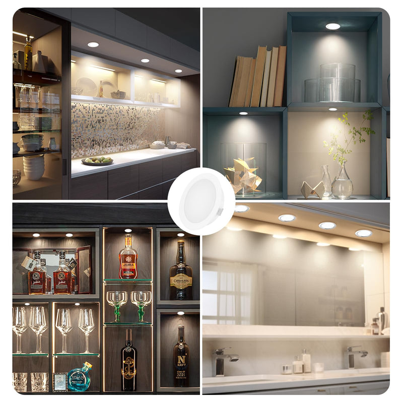 YindaLux Set of 3 LED Recessed Spotlights 230 V 3 W 3000 K Warm White 4000 K Neutral White 6000 K Cool White LED Spot Ultra Flat 300 LM Bore Hole 55-58 mm and 15 mm Flat IP44 Recessed Furniture 3 pieces