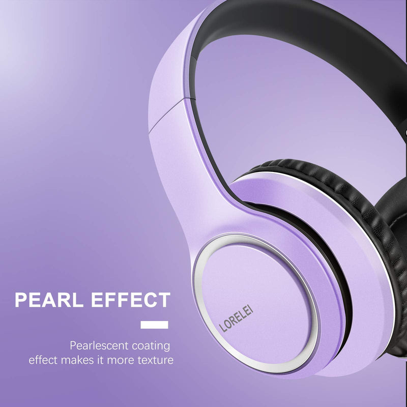 [AUSTRALIA] - LORELEI X8 Over-Ear Wired Headphones with Microphone with 1.45m-Tangle-Free Nylon Line&3.5mm Plug,Lightweight Foldable & Portable Headphones for Smartphone,Tablet,Computer,Mp3/4(Dark Purple) Dark Purple 