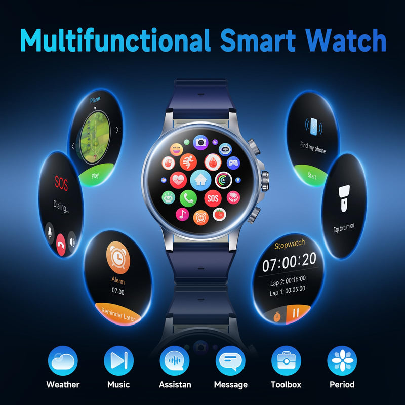 IMIKI 3D Dynamic Dial Smart Watch with Magnetic Strap, 1.60" AMOLED HD Touchscreen Fitness Tracker|Bluetooth Call|100+ Sport ModesIP68 Waterproof|Heart Rate Monitor|Find Phone|Voice Assistant