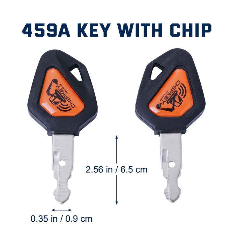 459A Key with Chip Compatible with Kubota U15/30/48/55/135/155/161/163 Excavator Digger ELI80-0101 RC411-53933 RC461-53930 Excavator Accessories Programming Key
