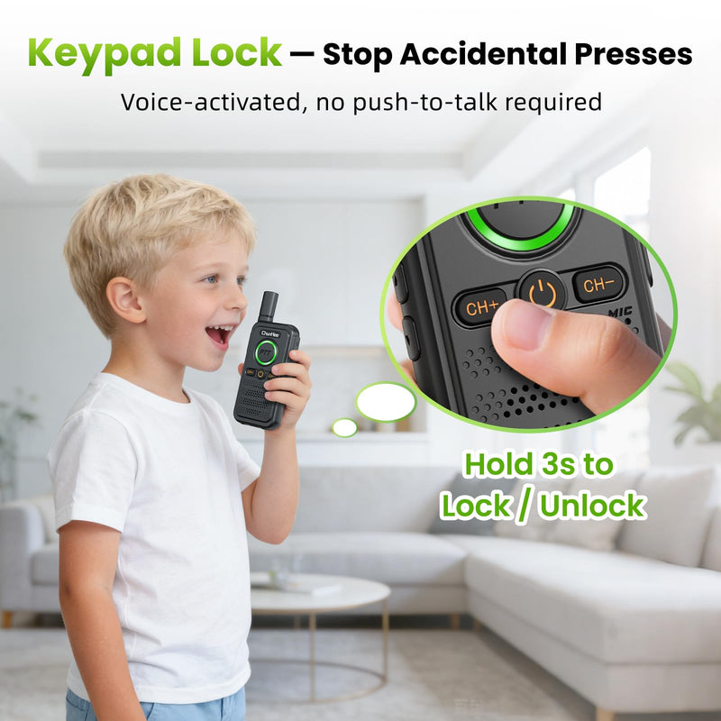 [AUSTRALIA] - Wireless Home Security Intercom System with VOX Hands-Free & SOS Alarm, 1.5 Mile Long Range 2-Way Intercom, Large PTT Buttons, Portable Intercom for Elderly, Caregivers, House & Business (2 Pack) SET 1 