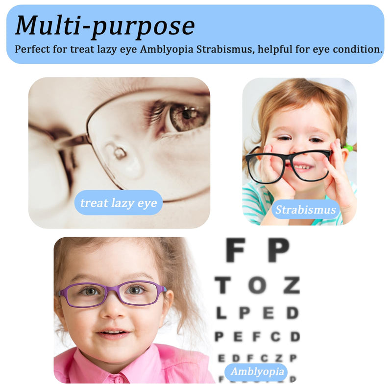 4pcs Eye Patches for Glasses Medical Eye Patch Treating Lazy Eye Amblyopia Strabismus Improve Vision Reusable Soft Eye Patch for Kids, Black