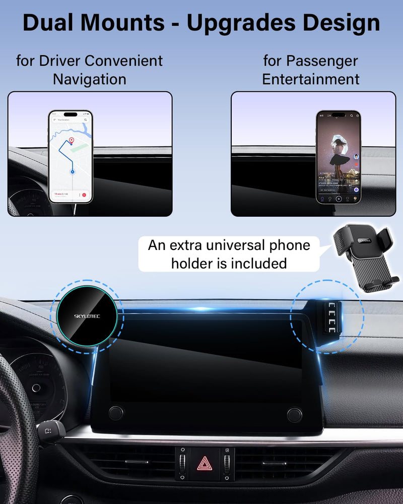 SKYLOTEC Magnetic Charger Dual Phone Mount for MINI Cooper R56 2007-2013 | MINI Cooper Accessories, Car Dashboard Phone Mount, Strong Magnets for MagSafe iPhone, Not for R60, Countryman