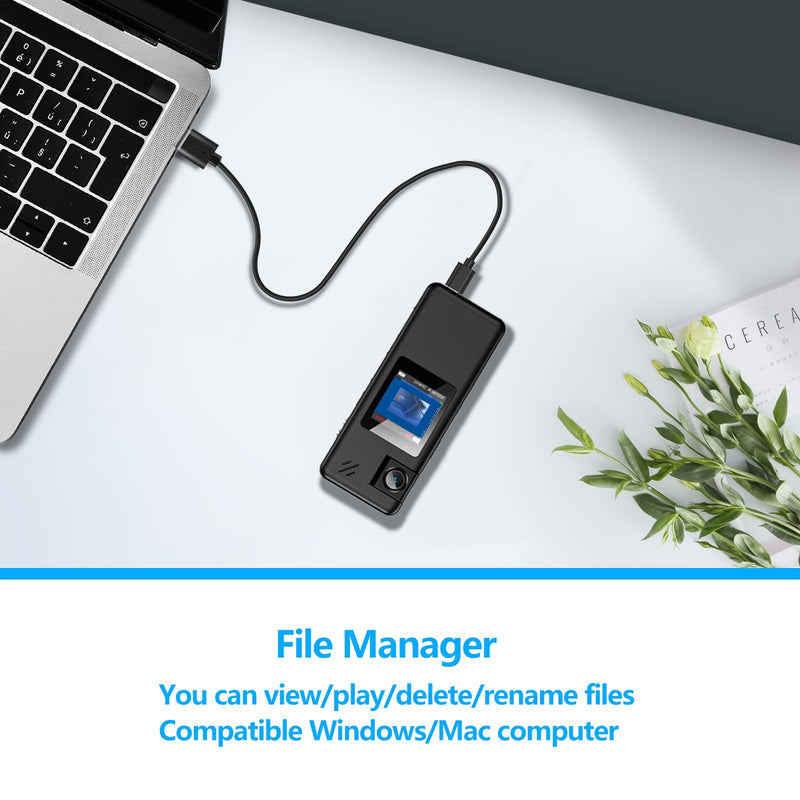 128GB Body Camera, Wearable HD Body Cam with 180° Rotatable Lens and Upgraded Back Clip, Body Camera with Audio and Video Recording for Law Enforcement, Delivery, Indoor