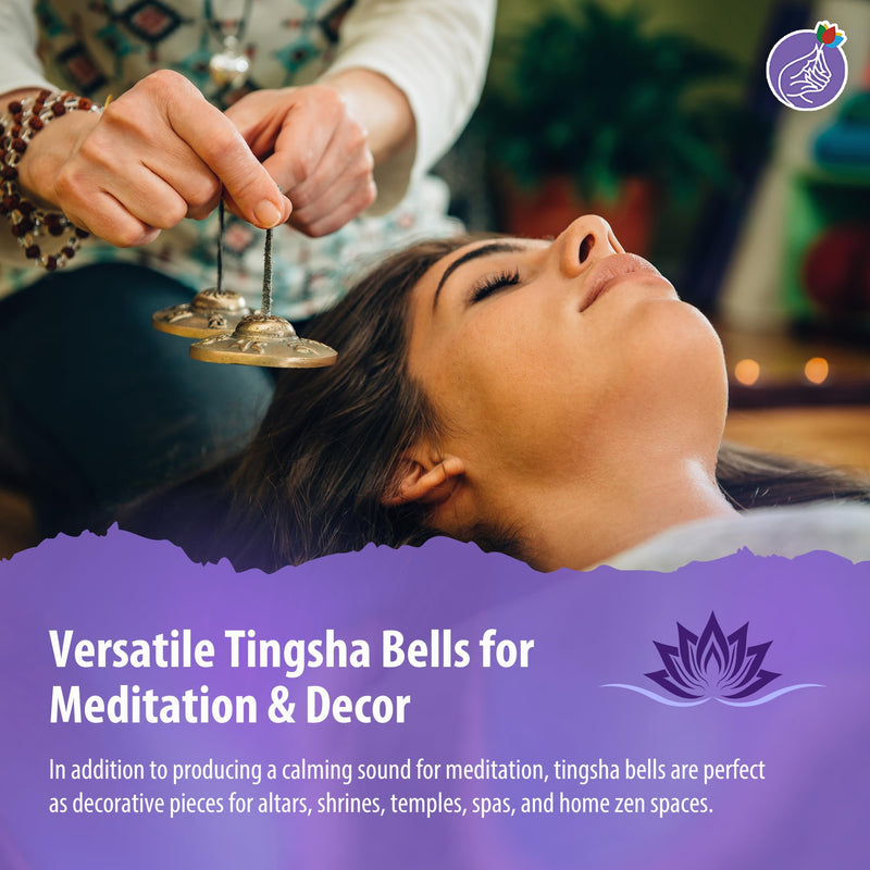 Mudra Crafts Tibetan Tingsha Bells - Yoga Chimes with Tingsha Cymbals for Meditation 2.5 Inches Plain