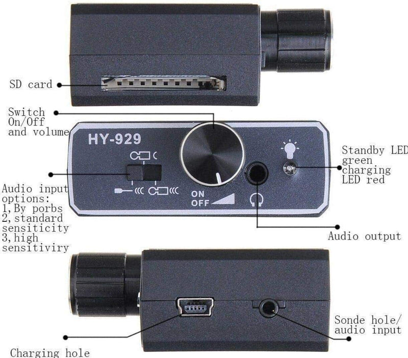 UZIMO Enhanced Version Super Sensitive Listen Thru-Wall Contact/Probe Microphone Amplifier System 8541737392